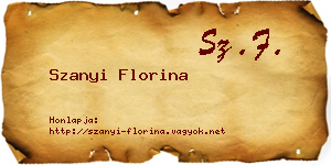 Szanyi Florina névjegykártya