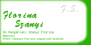 florina szanyi business card